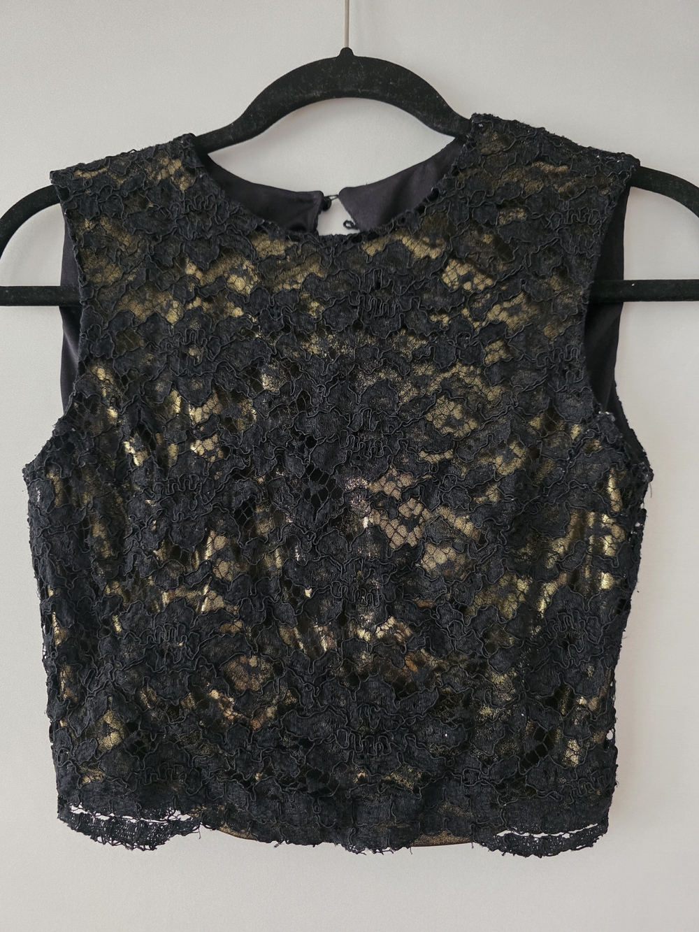 Plein Sud Black Floral Lace Sleeveless Camisole